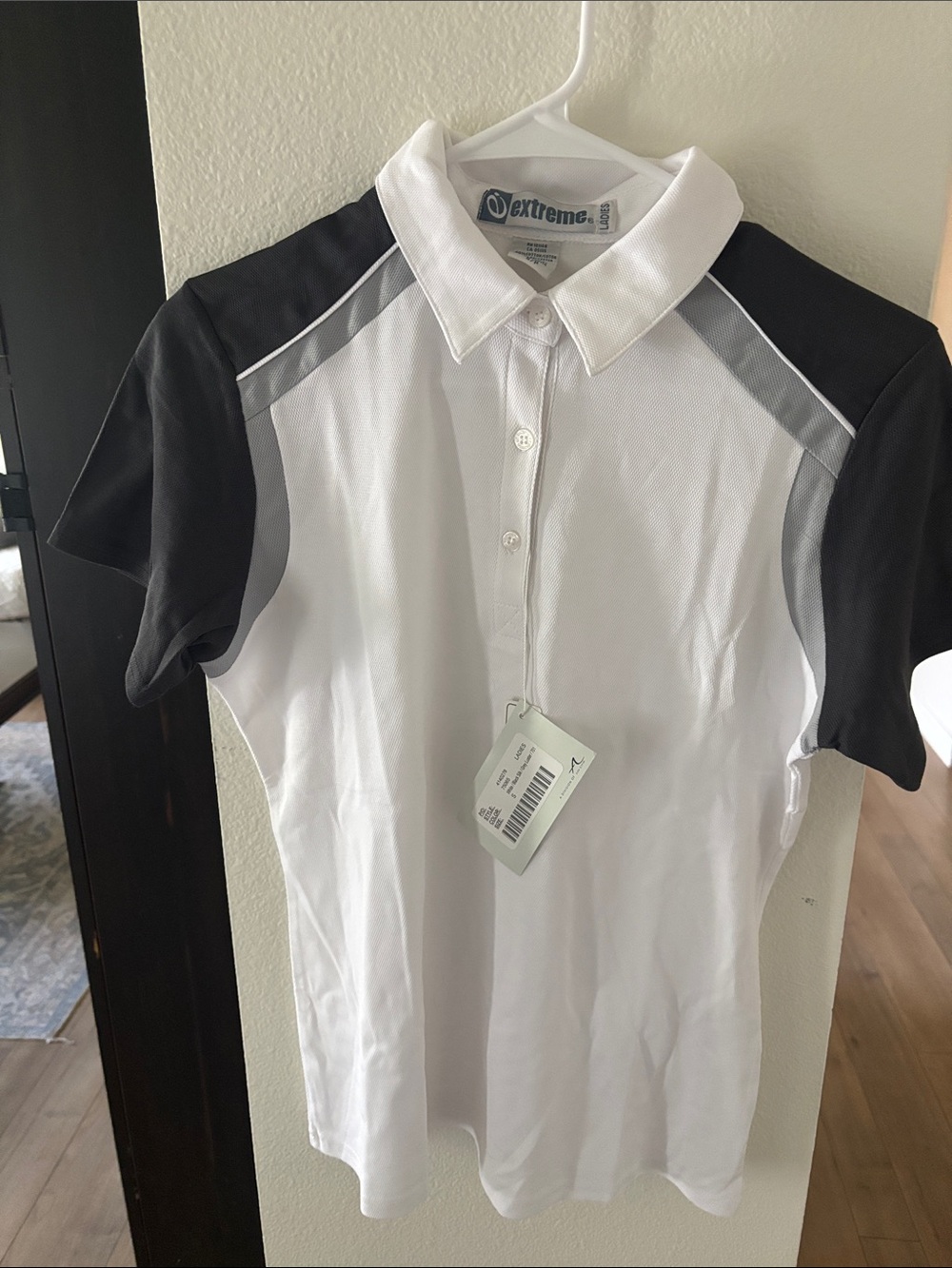 Ladies Performance Golf shirt White & Black Polo Shirt BUNDLE $3/$15
